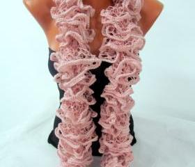 Curly scarf, Elegant scarf, girls, women, spring, autumn, pink, spring, autumn,year-round